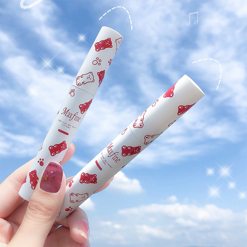 [Hàng mới về] Son Kem Lì Không Phai Vỏ Hình Gấu Dễ Thương Cho Unisex