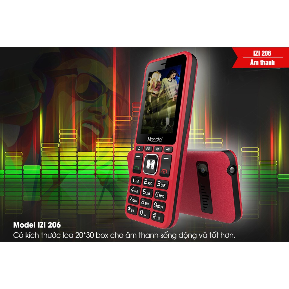 Điện Thoại Masstel IZi 206 - Chữ To ,Loa To bảo hành 12 tháng toàn quốc | BigBuy360 - bigbuy360.vn
