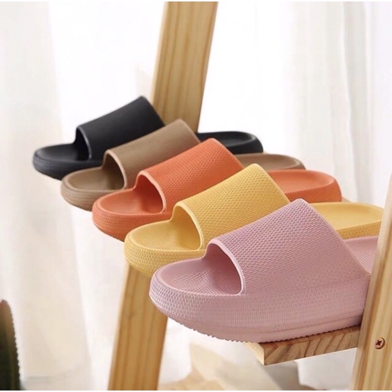Dép quai ngang unisex, dép bánh mì độn đế 4 màu full size 36-39