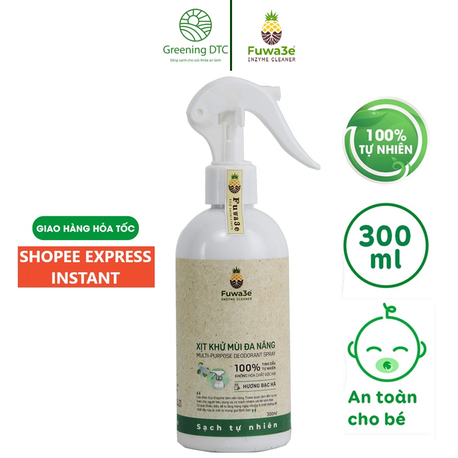 Bình xịt phòng Fuwa3e đa năng hương bạc hà 300ml khử mùi tủ quần áo ô tô thú cưng