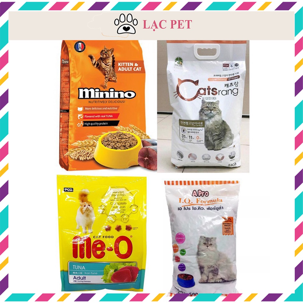 Thức ăn mèo MININO và CATSRANG, dùng cho mèo mọi lứa tuổi thức ăn mèo dạng hạt mèo khô