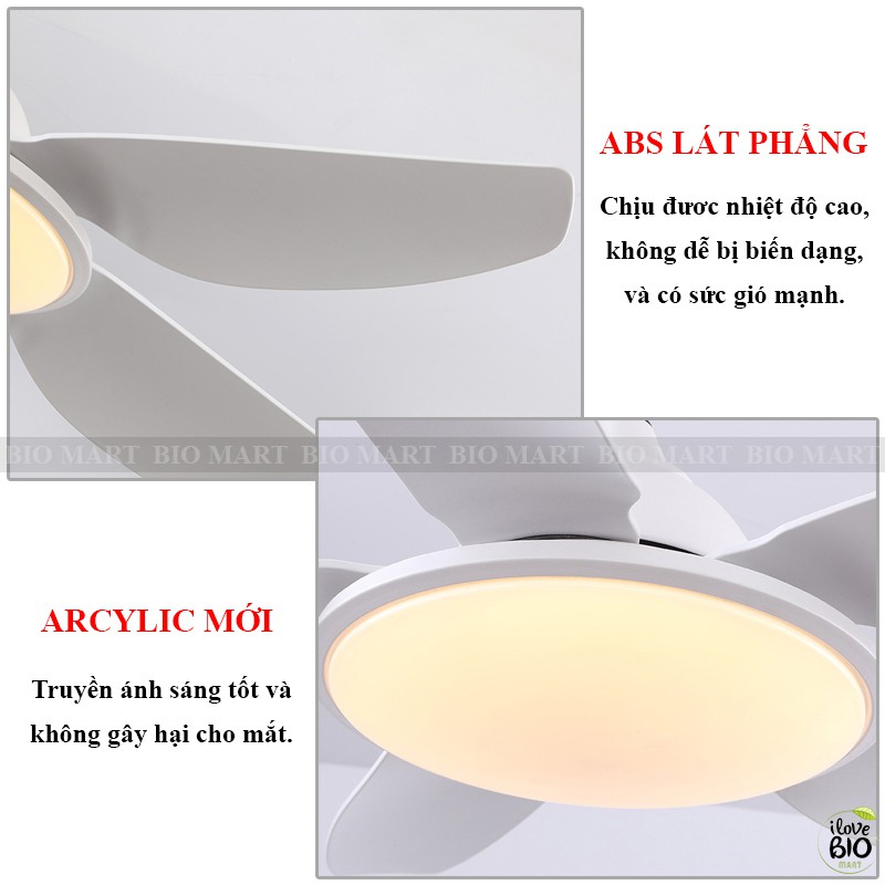 Quạt Trần Đèn Nhập Khẩu Cao Cấp 810 - Đèn Quạt Trần 6 Cấp Độ Gió Có Điều Khiển Từ Xa - BIO182