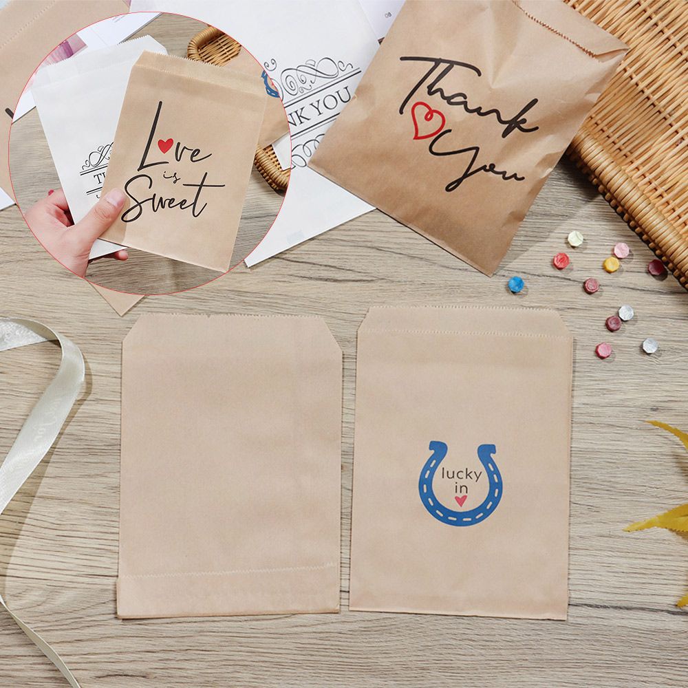 Set 25 túi giấy đựng bánh kẹo in chữ Thank You tiện lợi