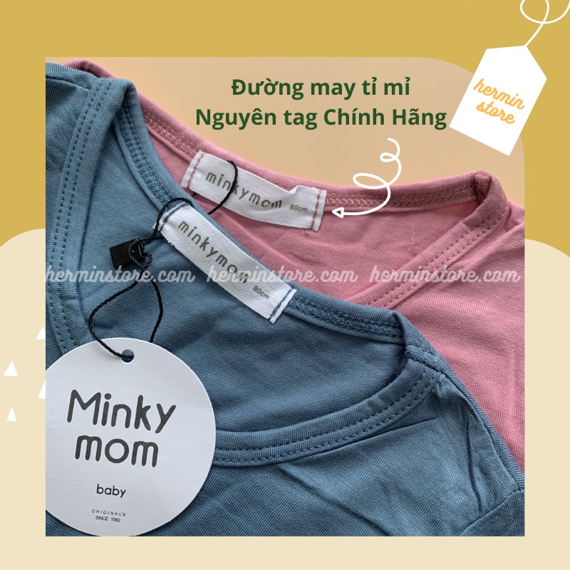 Bộ Minky Mom dài tay quần cạp cao cho bé chất 100% cotton mềm thoáng