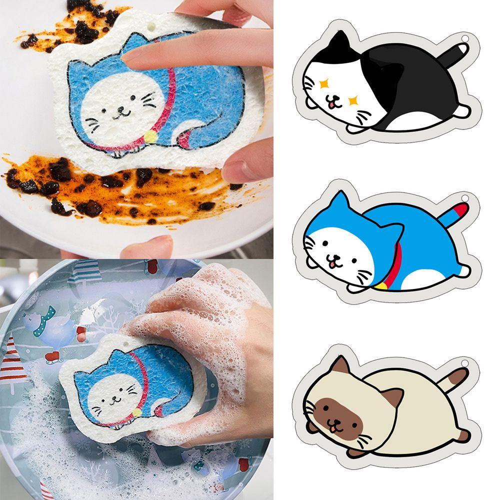 Miếng Bọt Biển Rửa Chén Chống Dính Họa Tiết Hoạt Hình Đa Năng Tiện