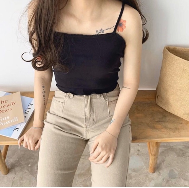 Áo Croptop 2s Trơn Cuốn Biên/TubeTop 2s Basic Kèm Ảnh+Clip Thật