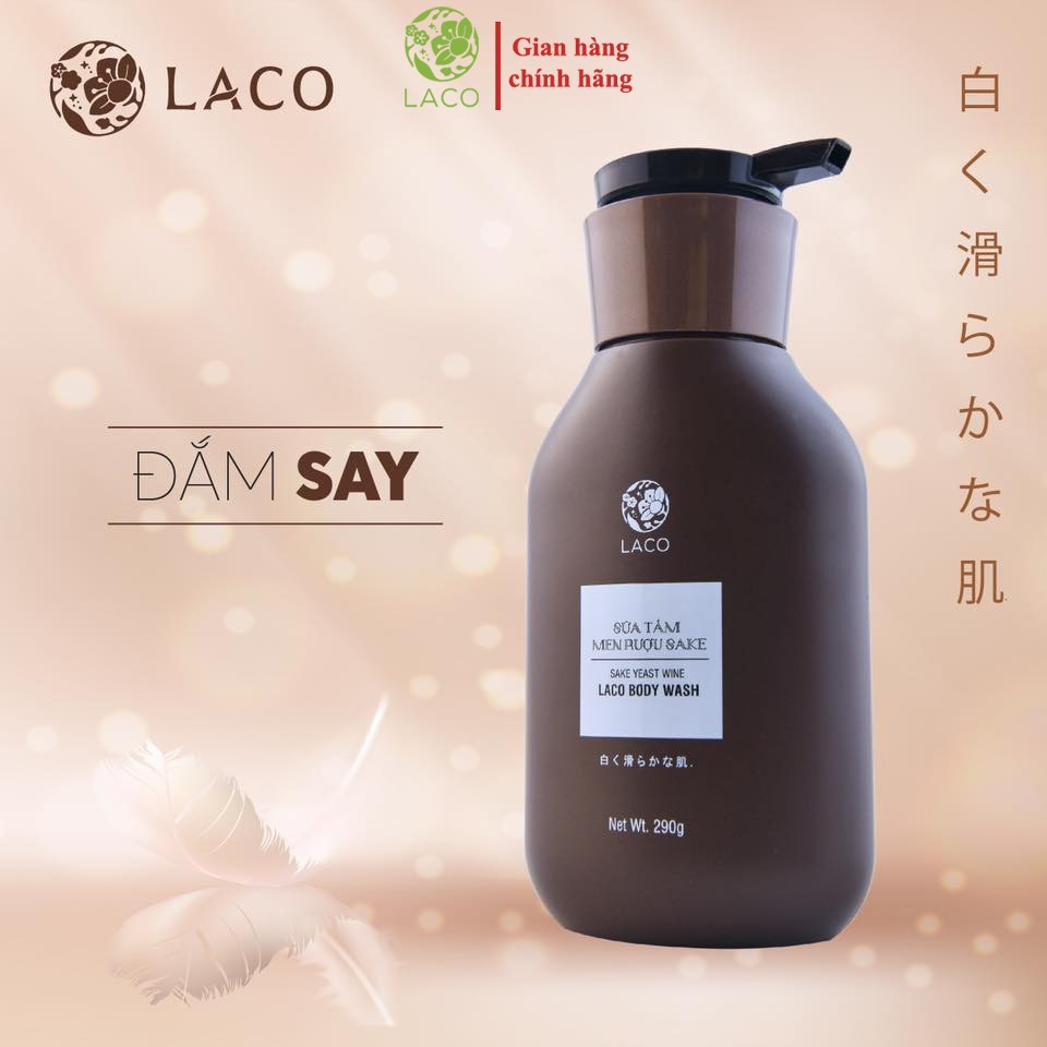 Sữa tắm men rượu Sake LACO 290 gram, da đẹp trắng sáng