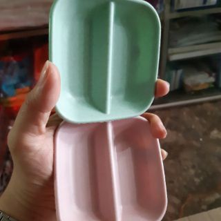 Đĩa đựng gia vị nước chấm 2 ngăn lúa mạch