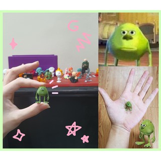 Meme 3D mini Mike Wazowski công ty quái vật Pixar khuyên tai mô hình trưng bày
