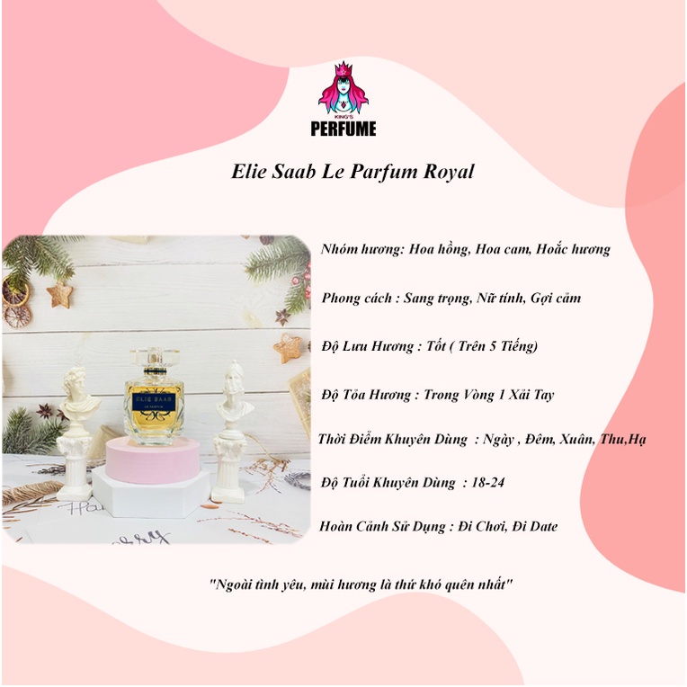 [Chính Hãng] Nước Hoa Nữ 𝗘𝗹𝗶𝗲 𝗦𝗮𝗮𝗯 𝗟𝗲 𝗣𝗮𝗿𝗳𝘂𝗺 𝗥𝗼𝘆𝗮𝗹_Mẫu Thử 5ml