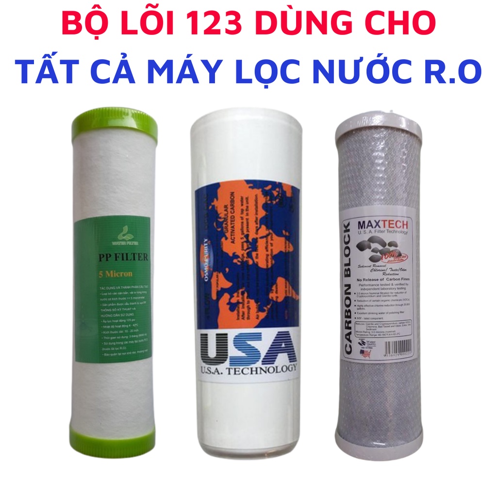 Lõi lọc nước 1234 dùng cho máy Kangaroo, Karofi, Aqua, Sơn Hà, Tân Á, Sunhouse, Fujie, Myota, Mutoshi giá tốt