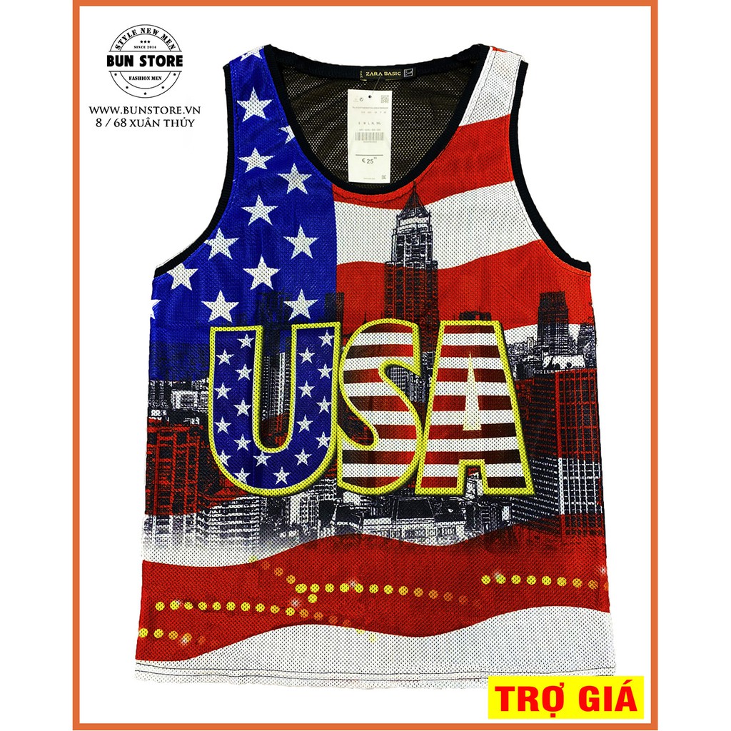 Áo ba lỗ lưới in Hình 3D - Tank top GYM, áo thể thao, áo nhóm - BunStore