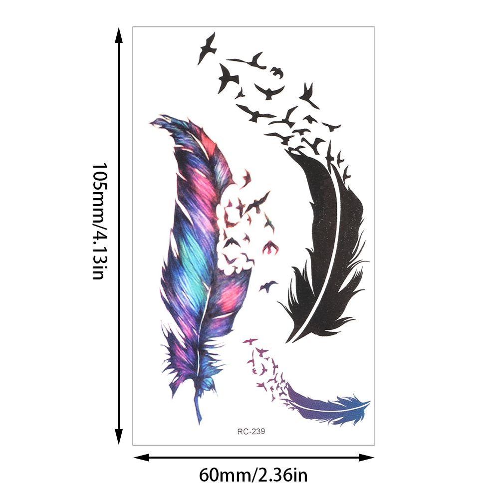 Hình xăm dán tạm thời họa tiết lông vũ và hoa nhiều kiểu bắt mắt chống thấm nước chuyên nghiệp