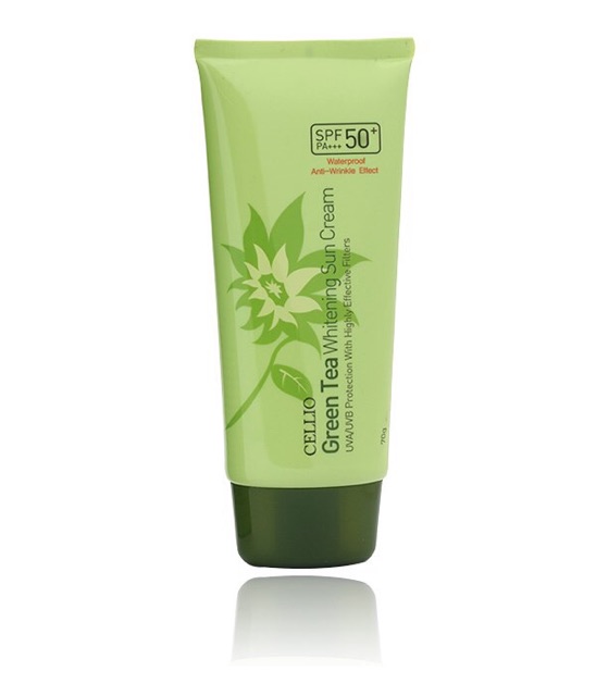 KEM CHỐNG NẮNG CELLIO GREEN TEA WHITENING SUN CREAM SPF50+ PA+++