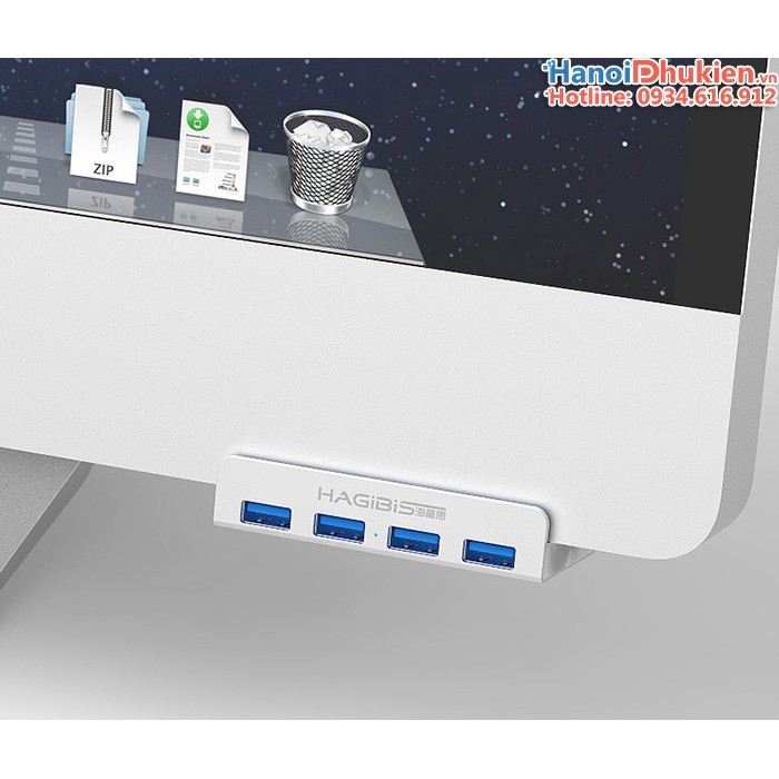 Bộ chia USB 3.0 - 1 ra 4 Hagibis chuyên dùng cho iMac