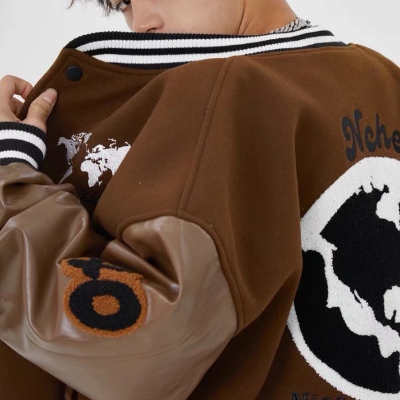 Áo Khoác Bóng Chày Họa Tiết Thêu Phong Cách Hàn Quốc Thời Trang Cho Nam