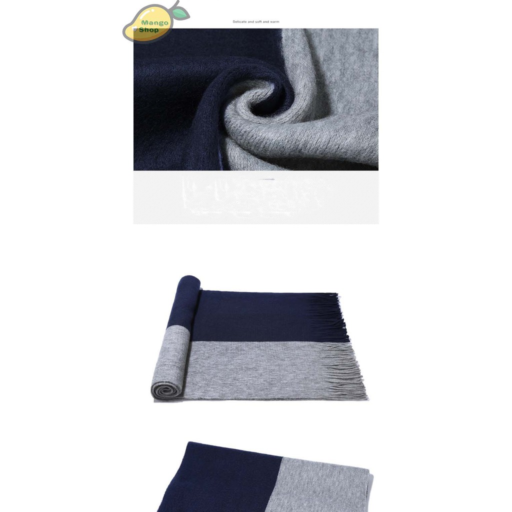 Khăn chất len Cashmere 2 màu style Hàn Quốc dành cho cả nam và nữ