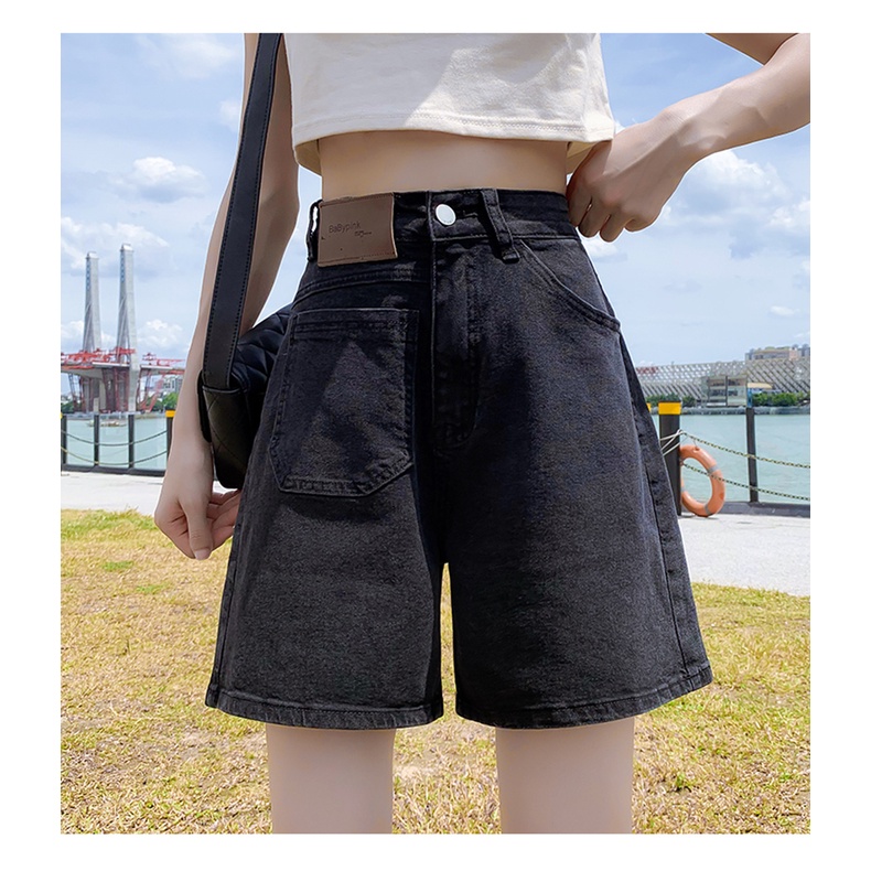 Quần Jean Ngố Nữ Lưng Cao Basic Chất Đẹp