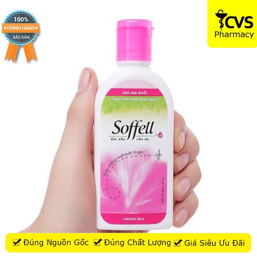 Kem Xua Muỗi Soffell 60ml (Hương hoa) Kem Chống Muỗi hương dịu nhẹ, không nhờn rít - cvspharmacy