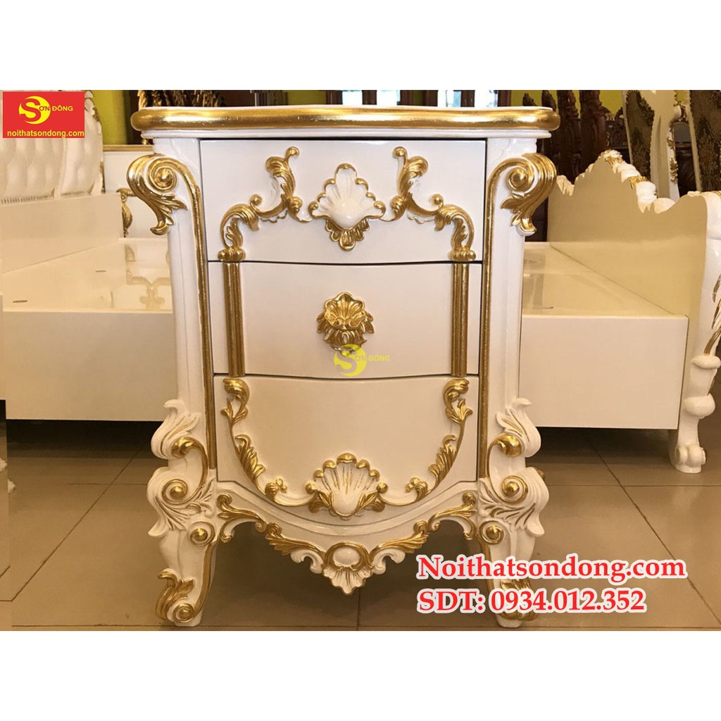 Tủ đầu giường Victoria dát vàng-TDG02