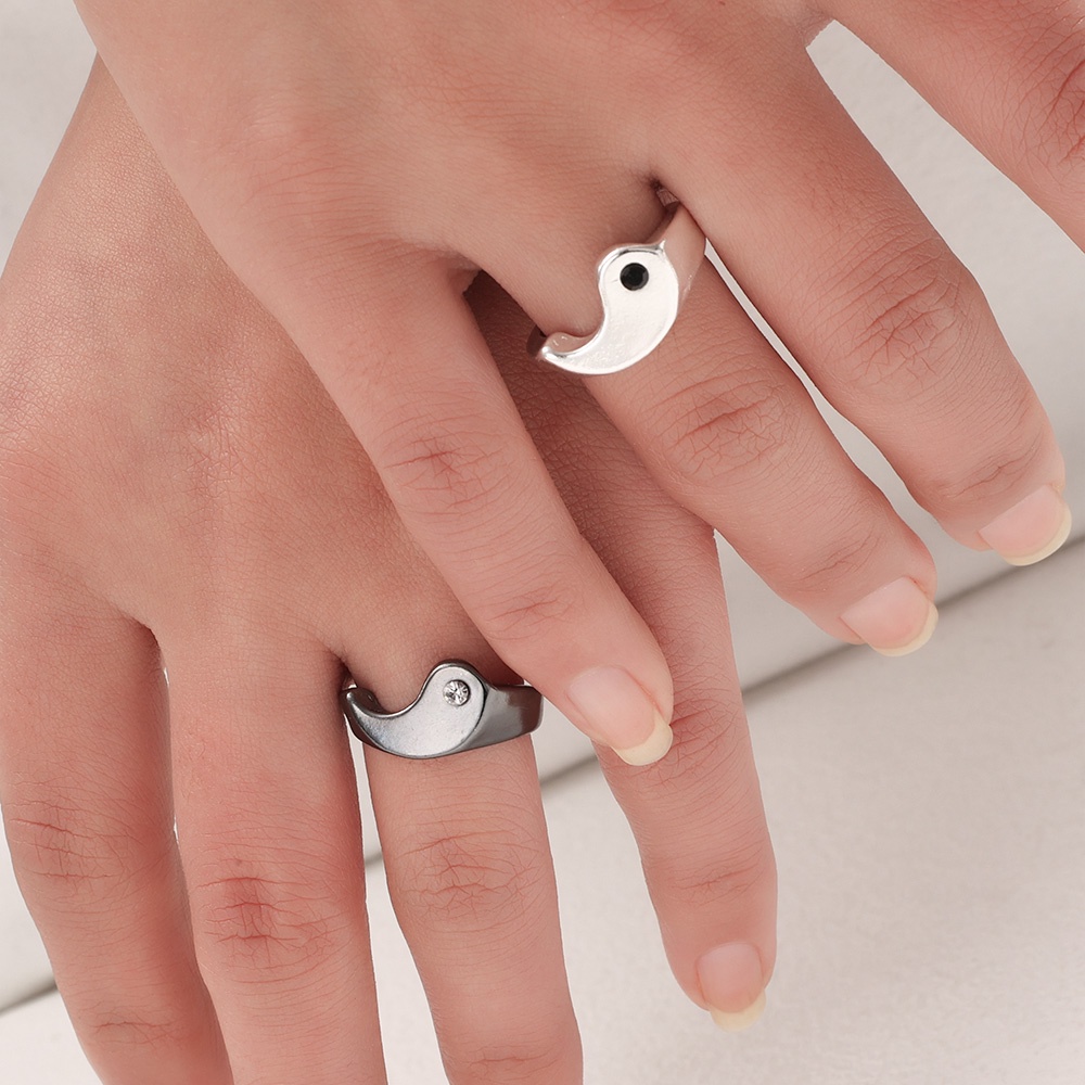 Nhẫn Hợp Kim Đen Phong Cách Cổ Điển Thời Trang Unisex