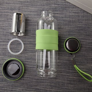 Bình đựng nước / pha trà thủy tinh 2 đầu 450ml