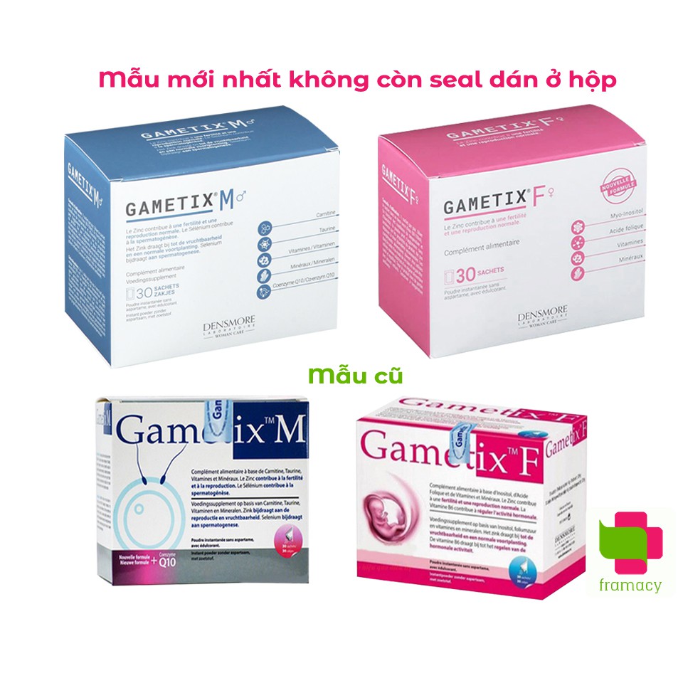 Thực phẩm hỗ trợ sinh sản Densmore Gametix M/F, Pháp (30 gói) tăng khả năng thụ thai cho nam/nữ từ 18 tuổi