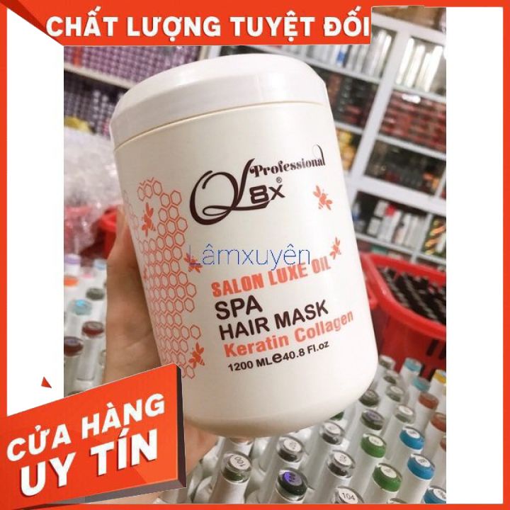 Hấp dầu phục hồi tái sinh QL8X 1200ml  (tóc nát,khô xơ chỉ 1 lần)mật ong sữa hũ trắng _ phục hồi tóc chắc khỏe