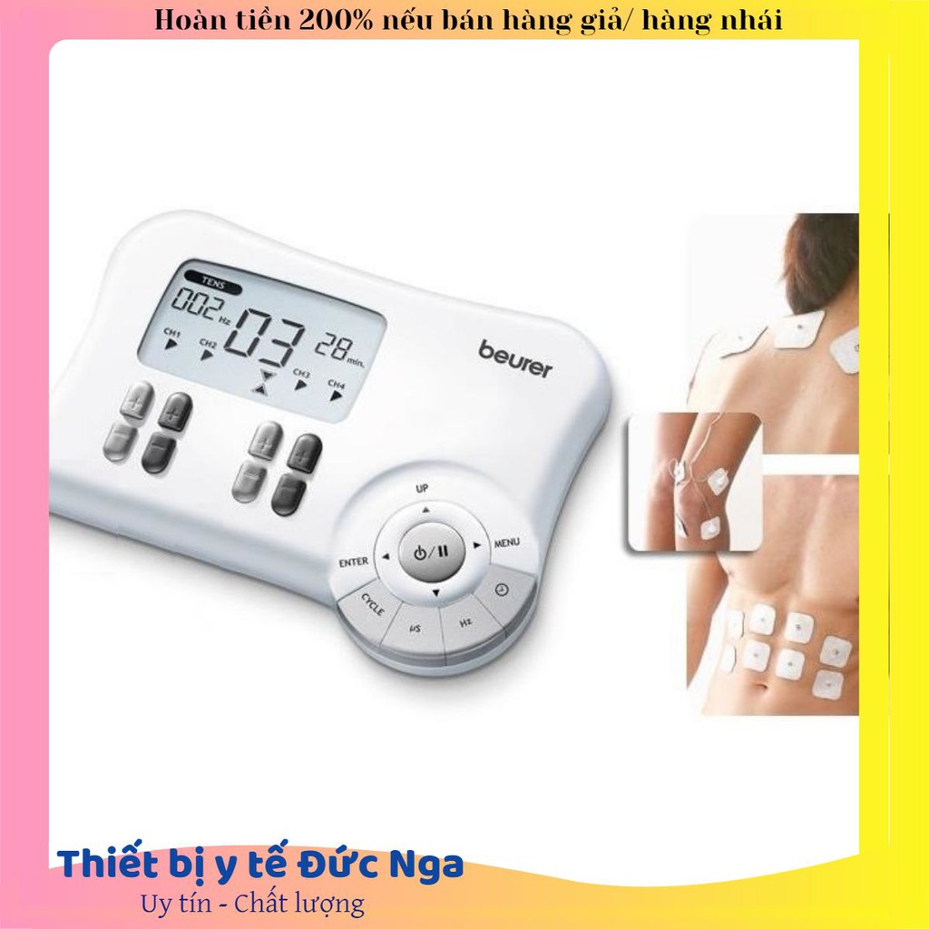 Máy massage xung điện Beurer EM80 Máy điện châm kỹ thuật số 4 kênh và 8 điện cực