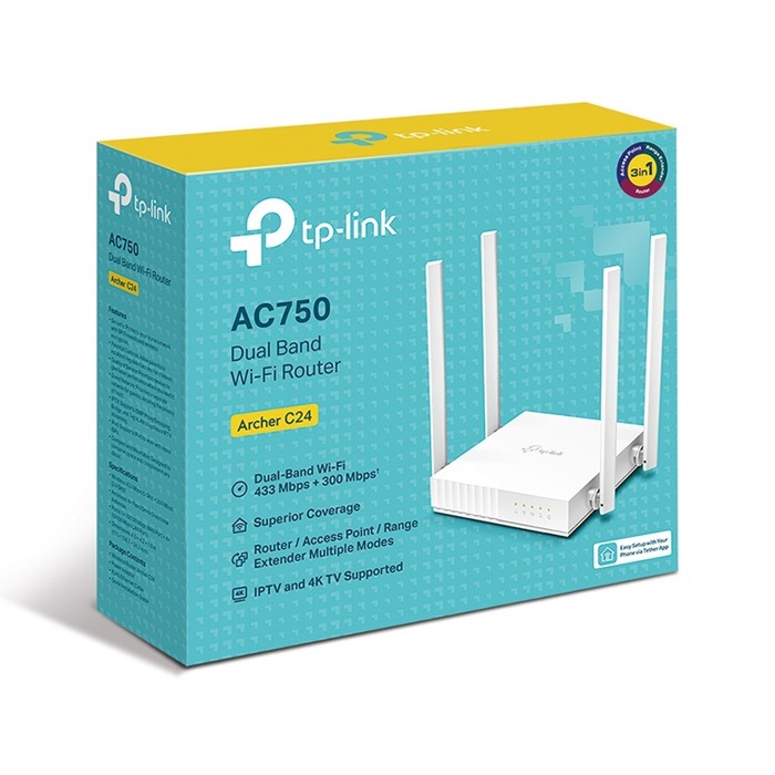 Bộ Phát Wifi TP-Link Archer C24 Băng Tần Kép AC 750Mbps - Hàng Chính Hãng