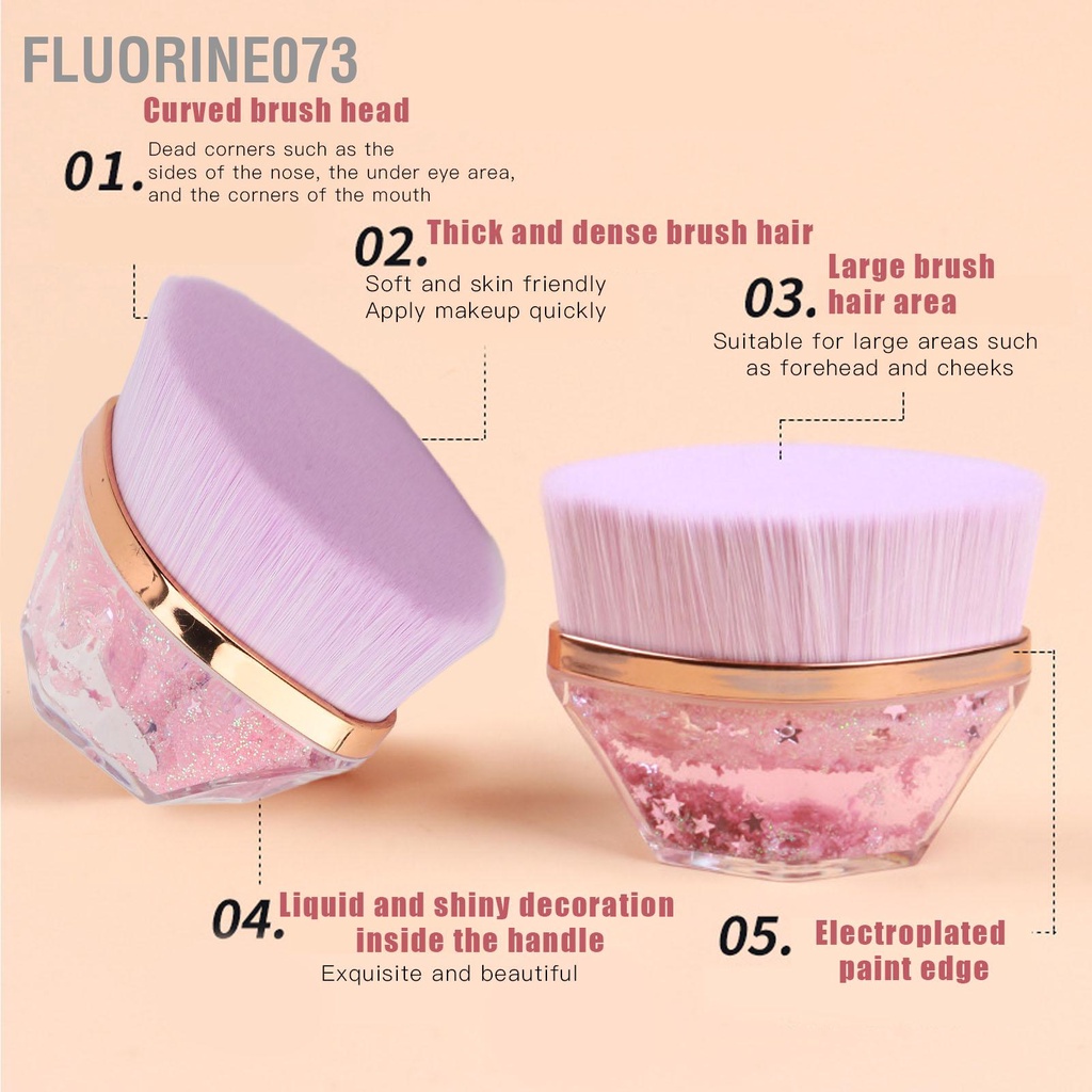 [Hàng Sẵn] 2 cái Bộ Cọ Nền Di Động Kem Chất Lỏng Tinh Tế BB Cream Trang Điểm Mỹ Phẩm Công Cụ Màu Tím 【Fluorine073】