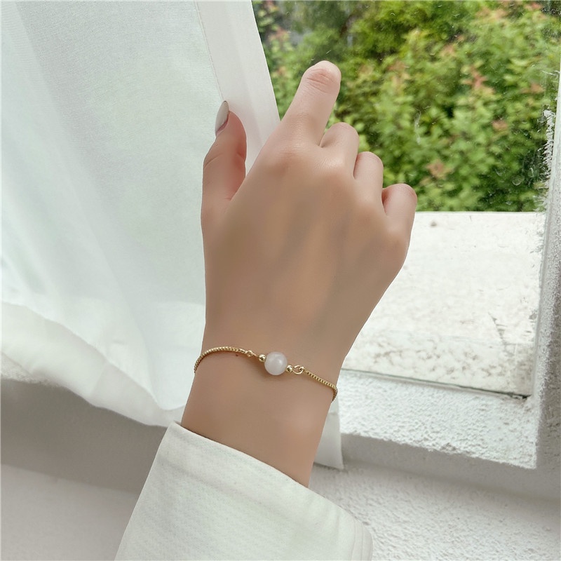 Vòng đeo tay đính đá opal phong cách Hàn Quốc trẻ trung thời trang dành cho nữ