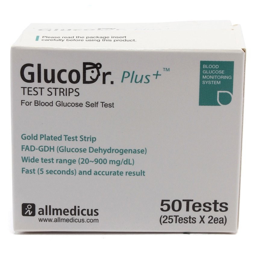 Hộp 50 que thử đường huyết Gluco Dr