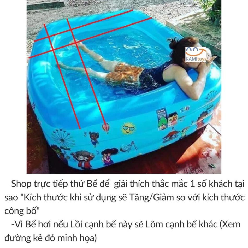 Bể bơi Cho Bé Phao Bơi 3 Tầng, Thành Cao Có Đáy 2 Lớp Chống Trượt Kích Cỡ 1m3, 1m5, 1m8, 2m1 Như Hồ Bơi y