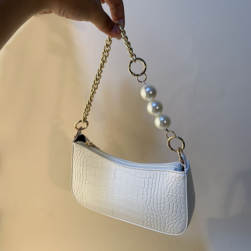 Túi xách đeo vai JASMIN NOIR giả da cá sấu phong cách cổ điển quý phái hợp thời trang