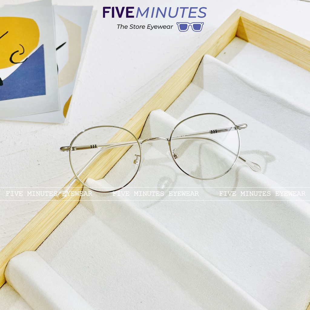 Gọng kính nam nữ, kim loại mảnh nhẹ dáng tròn 5281 Siêu xinh và dễ đeo - Kính Mắt Five Minutes