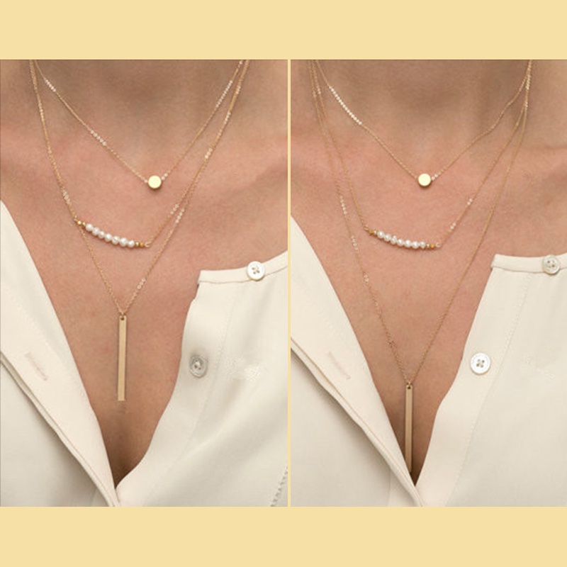 Vòng cổ Nhiều Lớp Đính Ngọc Trai Nhân Tạo Thời Trang Dành Cho Nữ
