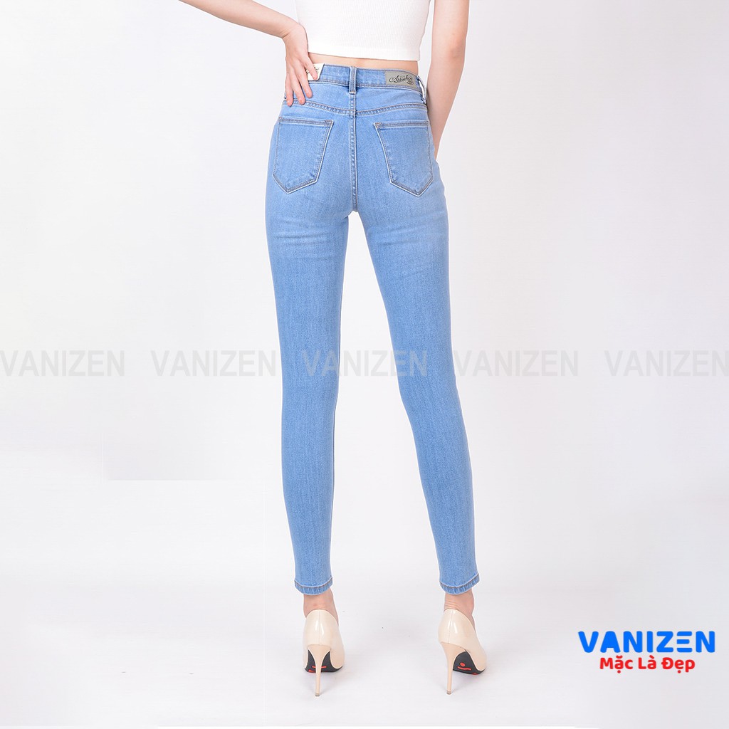 Quần jean nữ lưng cao skinny jeans ⚡️ quần bò nữ cạp cao dáng ôm dài VANIZEN Shop mã 401