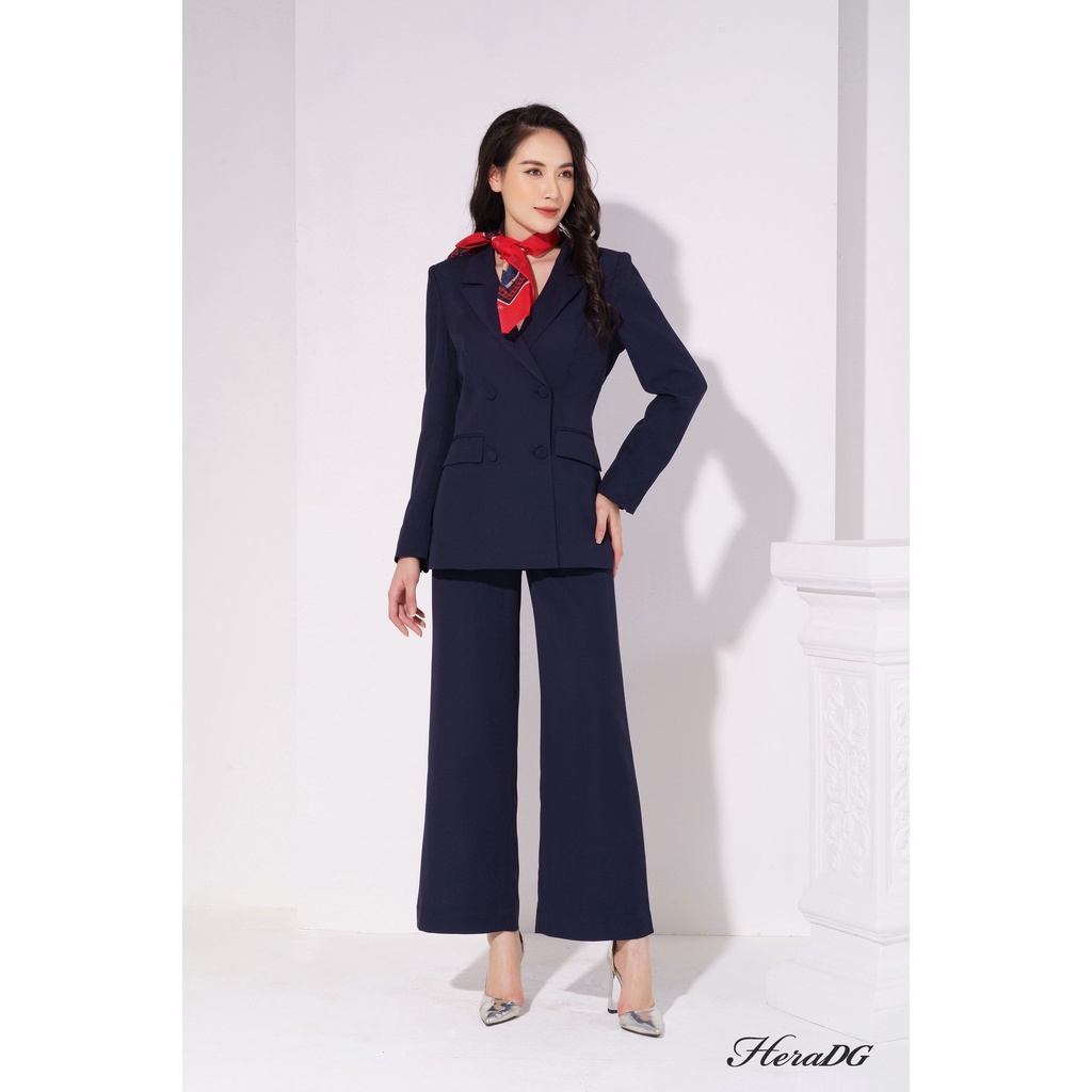 Áo Khoác Blazer HeraDG Thiết Kế Cổ 2 Ve Vếch Phối Hai Hàng Cúc Tinh Tế, Chất Liệu Cao Cấp WTBA026A