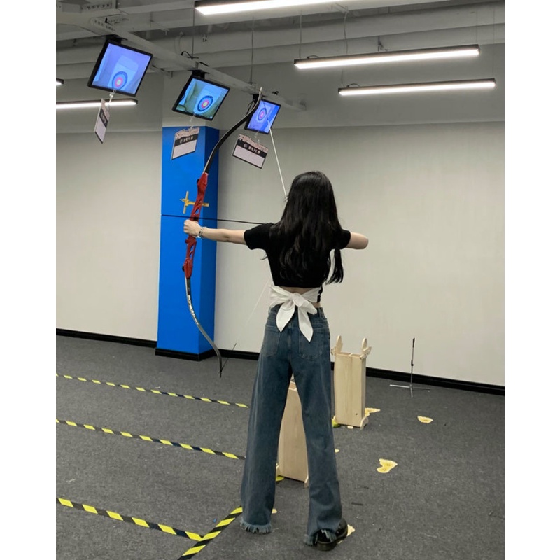 Áo Thun Dáng Ngắn Phối Nơ Quyến Rũ Thời Trang Mùa Hè Dành Cho Nữ