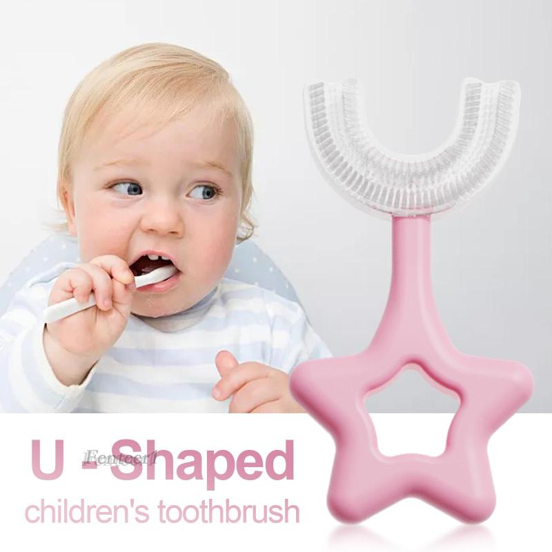 Bàn Chải Đánh Răng Silicon Mềm Mại Hình Chữ U Fenteer1 Cho Bé