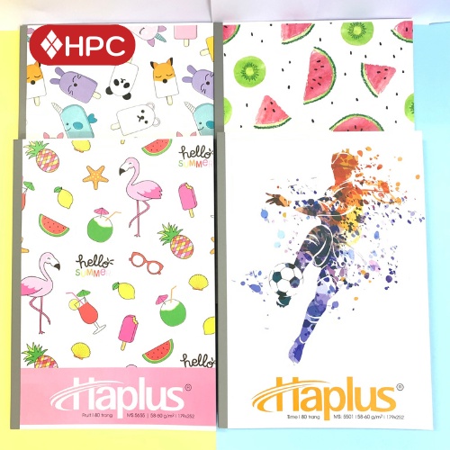 Vở Kẻ Ngang Haplus Vở Viết 80-120-200 Trang Giấy láng Mịn Không Nhòe Không Thấm Mực Ra Trang Sau