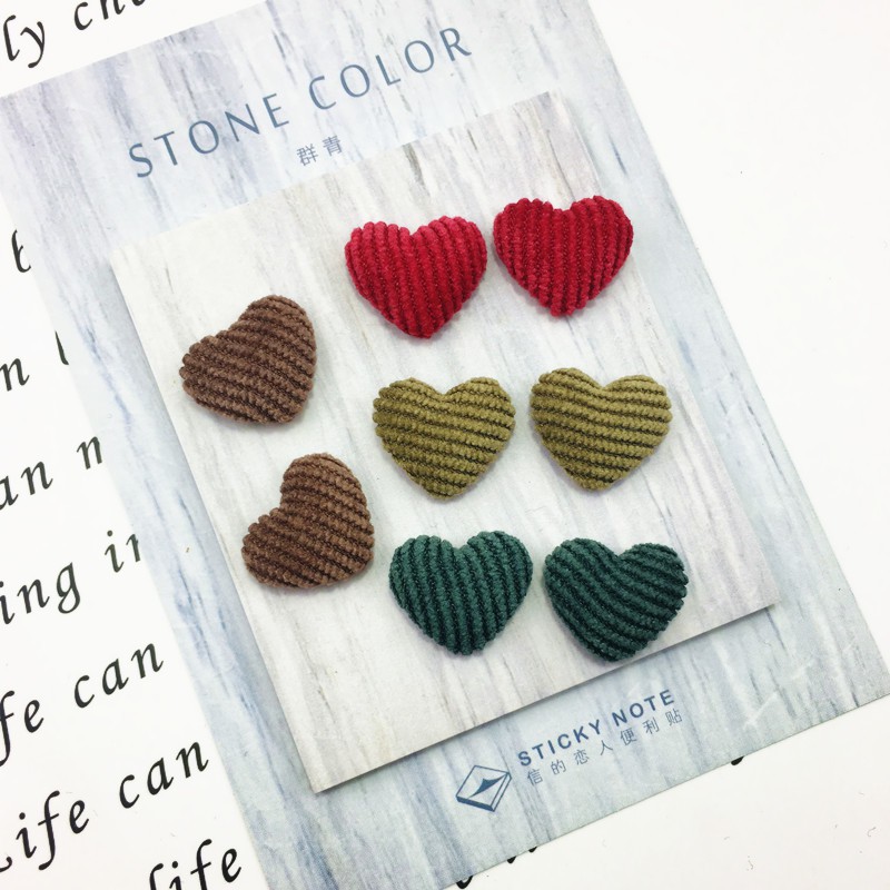 Set 2 mặt làm khuyên tai nhung mẫu 1 (3 mẫu)