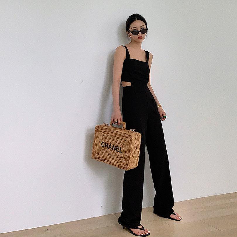 Jumpsuit Ống Rộng Lưng Cao Thời Trang Mùa Hè Hàng Mới 2022