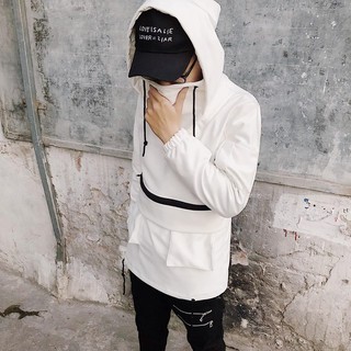 ÁO HOODIE GIÓ PHỐI CỔ CAO, CHẮN GIÓ CỰC TỐT - CÓ 2 MÀU ĐEN VÀ TRẮNG, HÀNG CÓ SIZE, MIỄN PHÍ SHIP