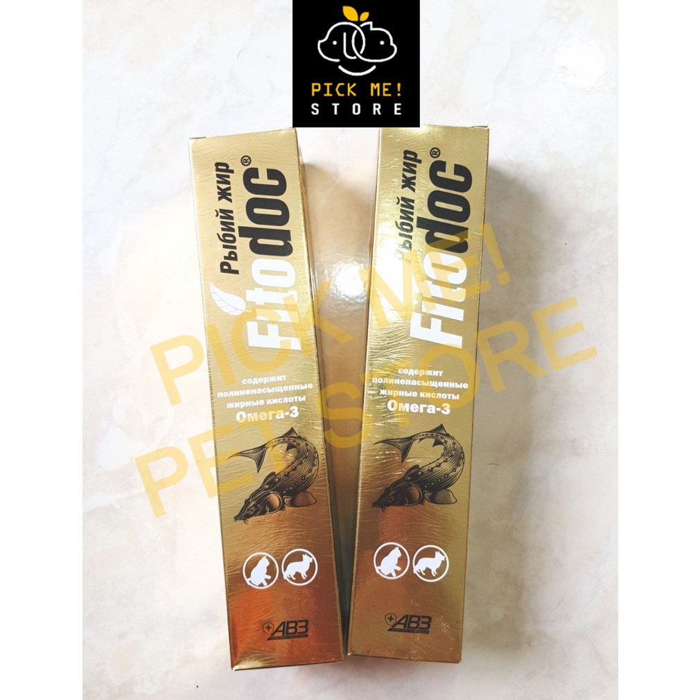 [Chai 250ml] Dầu cá hồi FITODOC - Hỗ Trợ Đề Kháng, Dưỡng Lông Bóng Mượt Cho Chó Mèo - Nhập Nga
