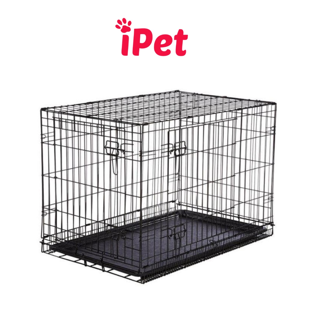 Chuồng Gấp Gọn Cho Chó Mèo, Lồng Xếp Sơn Tĩnh Điện Tặng Kèm Khay Vệ Sinh - iPet Shop