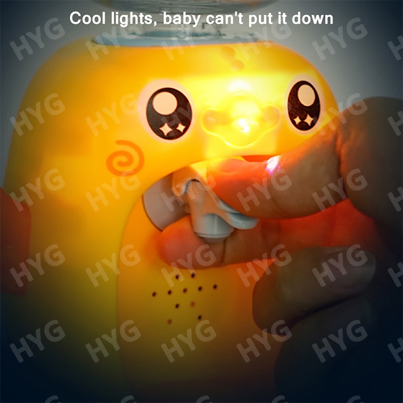 Đồ chơi bình uống nước HYG họa tiết chú vịt đáng yêu có đèn độc đáo cho bé