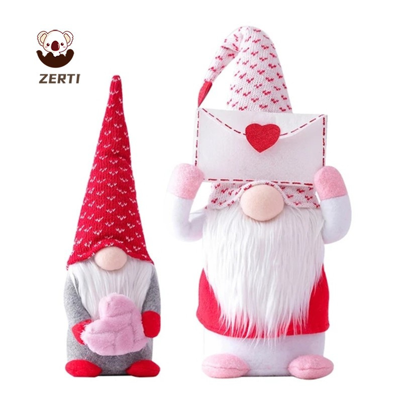 Zerti Handcrafted Plush Gnome Dolls Family For Valentine's Day Confession Gift Party Home Decorative Doll