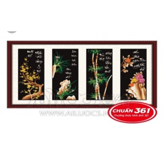 Tranh chưa thêu tứ quý 53260 kt 103x66cm